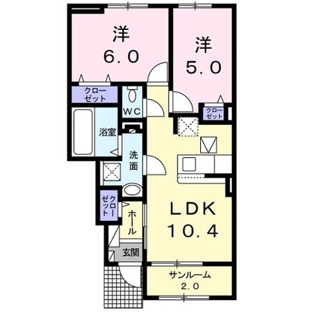 フェリビータの物件間取画像